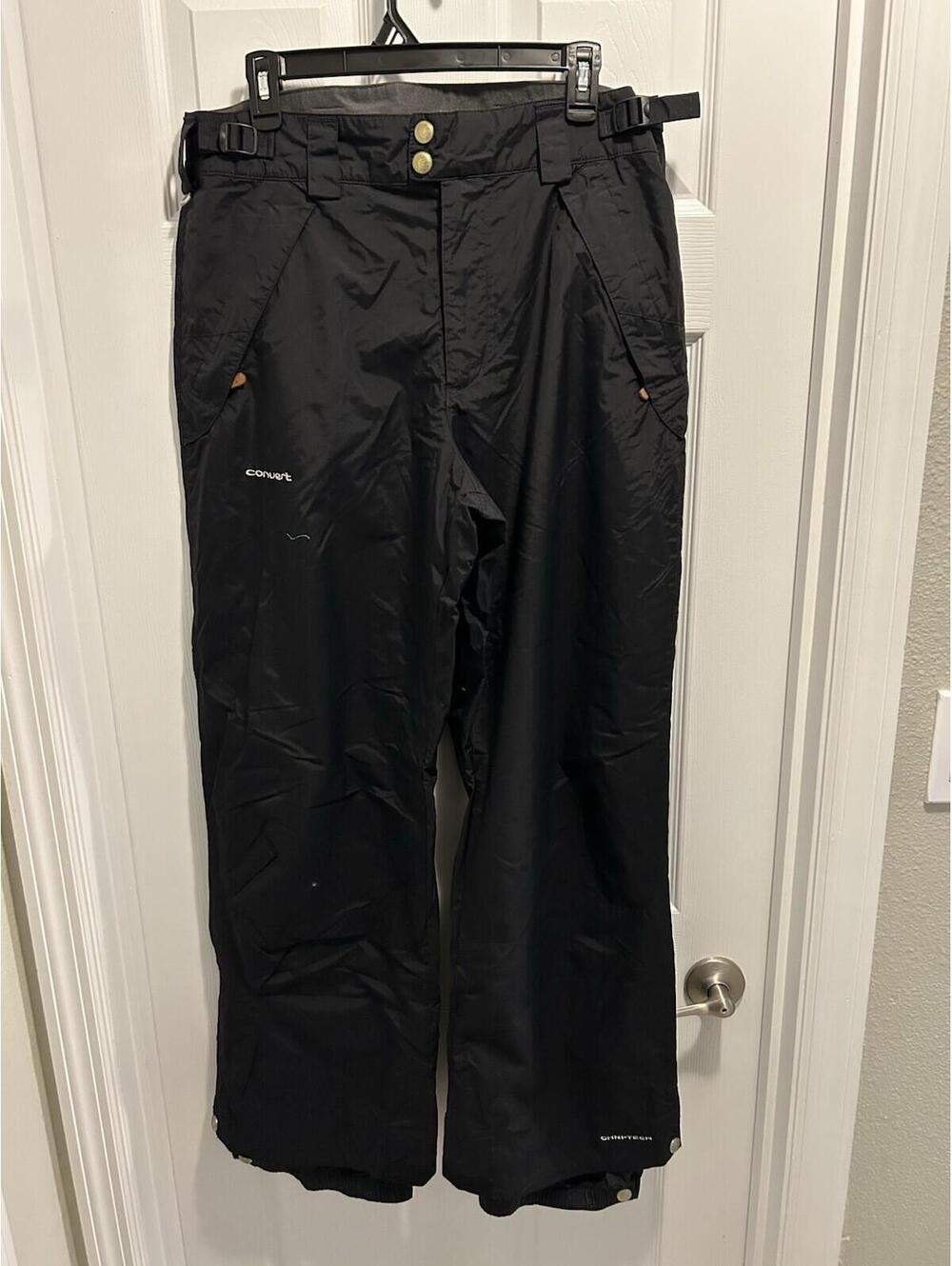 Columbia Convert Snow Pants Mens Medium Black Snowboarding Waterproof Pants